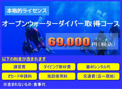 ダイビングライセンス取得キャンペーン